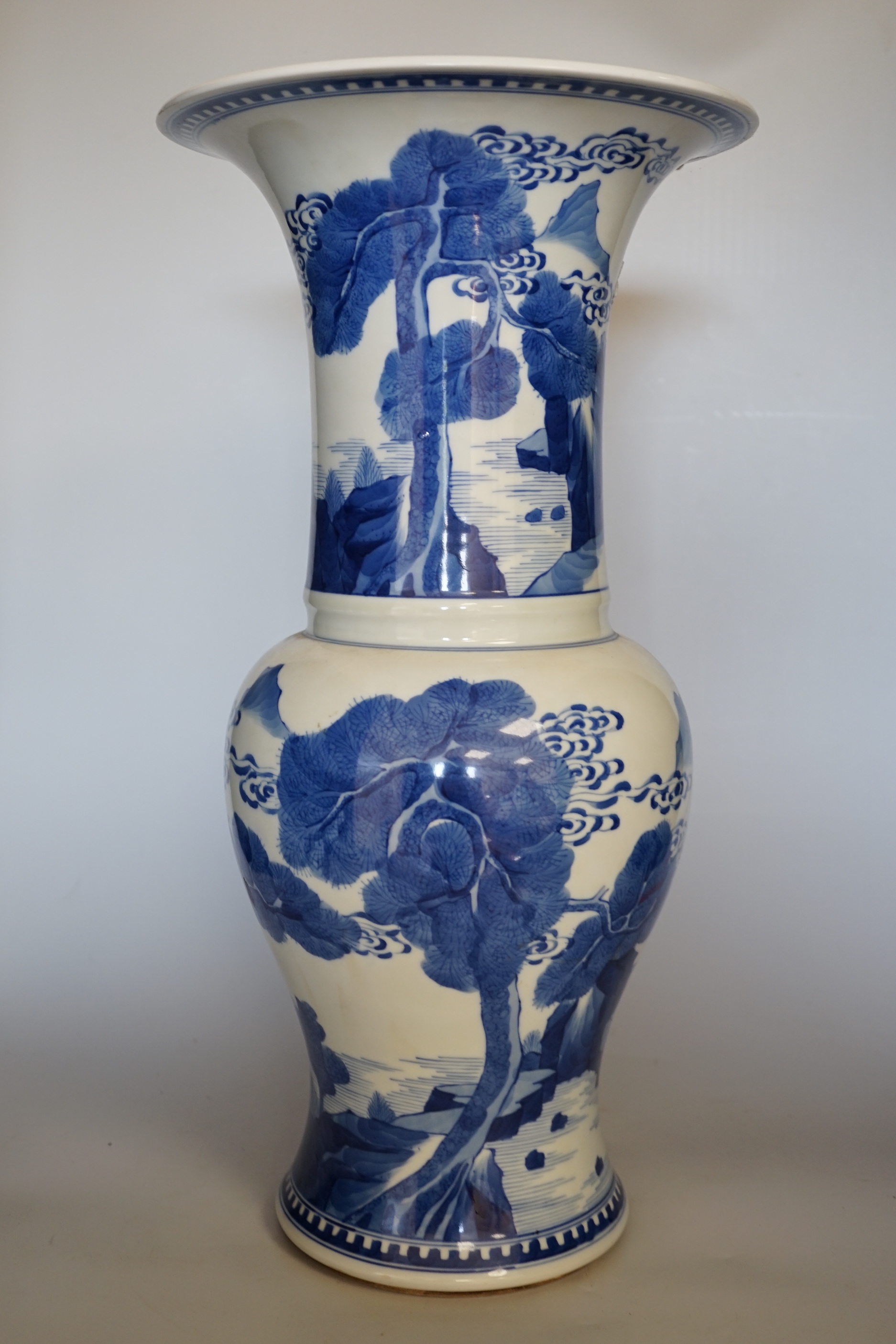 A large Chinese blue and white yen-yen vase, 46cm high